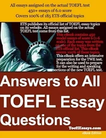 کتاب زبان انسرز تو آل تافل ایسی Answers to all TOEFL Essay Questions