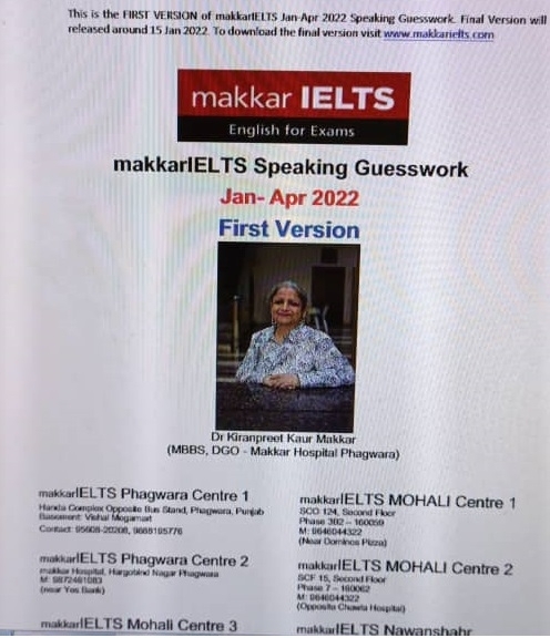 کتاب ماکار آیلتس اسپیکینگ Makkar IELTS Speaking Guesswork Jan Apr 2022 First Version