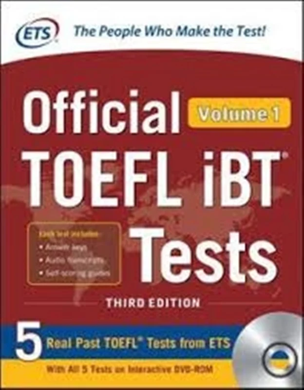 کتاب ای تی اس آفیشیال تافل آی بی تی ETS Official TOEFL iBT Tests 3rd - Volume 1+ DVD